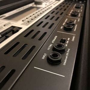 Close up of rack DI and synth